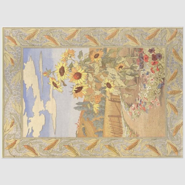 Vintage Jugendstil-Ukraine Seidenpapier (Vorderseite)