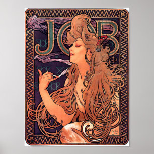 Vintage Jugendstil-Werbung Job 1896 Mucha Poster