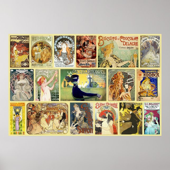 Vintage Jugendstil-Werbung Poster (Vorne)