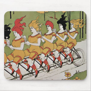 Vintage Jugendstilabdeckung, Lager Tandem Fahrrad Mousepad