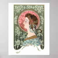 Vintage Jugendstildame | PERSONALISIERT