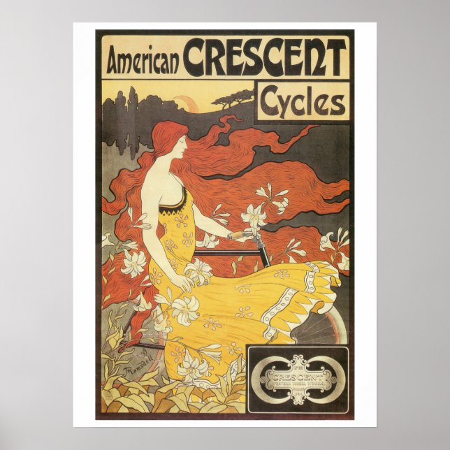 Vintage Jugendstilfahrräder und Poster (Vorne)