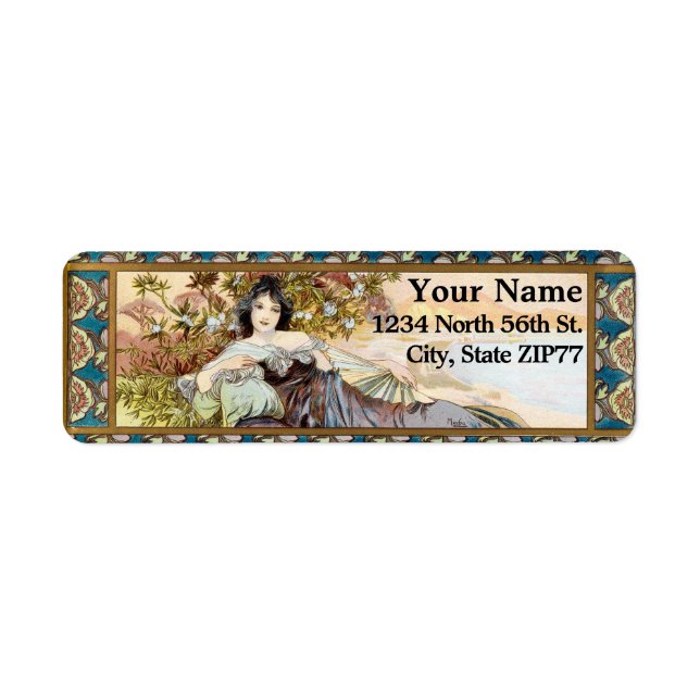 Vintage Jugendstilfrau von Alphonse Mucha (Vorne)