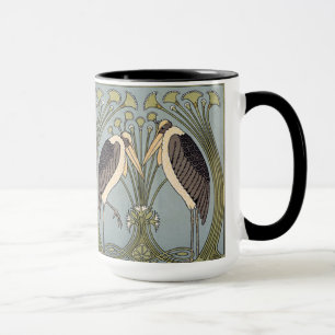 Vintage Jugendstilstorchen Tasse