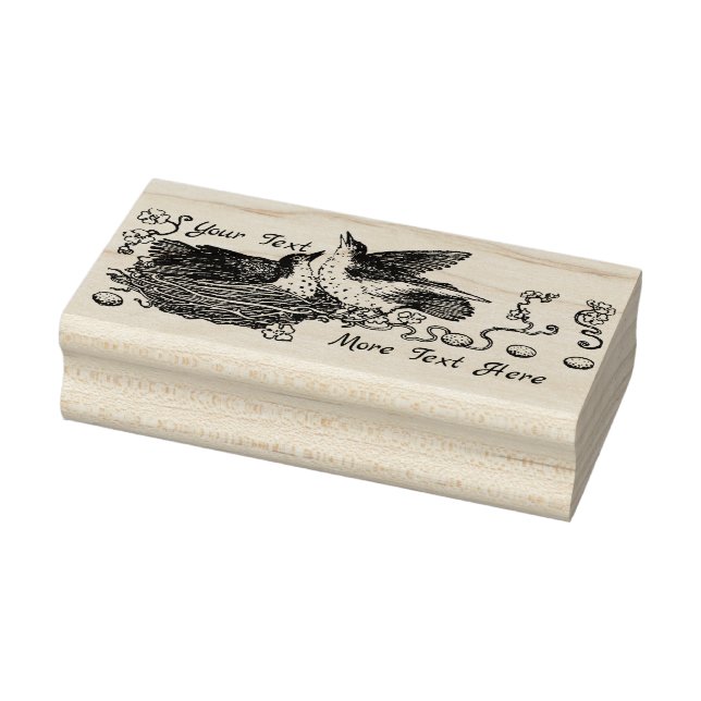 Vintage Jugendstilvögel im Nest Gummistempel (Stempel)