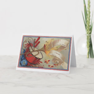 Vintage Juillet 4 anniversaire carte de voeux