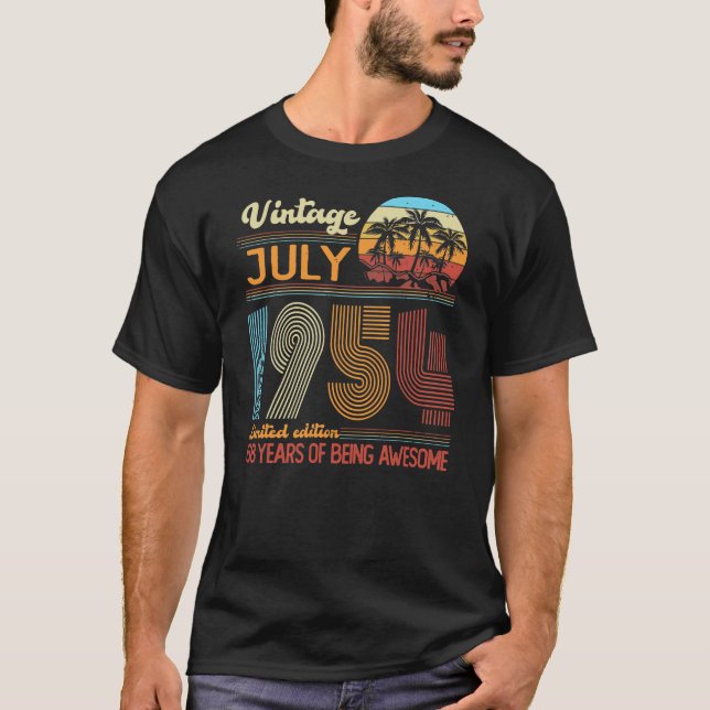 Vintage July 1954 Limited Edition Birthday  T-Shirt (Vorderseite)