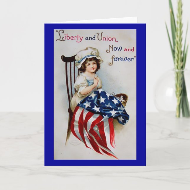 Vintage July 4th Greeting Card 4 Karte (Vorderseite)