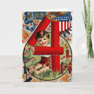 Vintage July 4th Greeting Card Karte