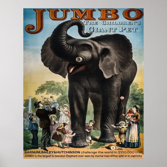 Vintage Jumbo-Circus-Werbung Poster (Vorne)