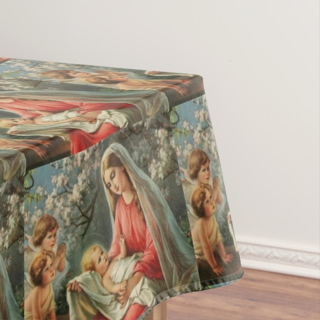 Vintage Jungfrau Mary & Baby Jesus Tischdecke (Beispiel)