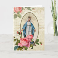 Vintage Jungfrau Mary katholische religiöse Rose