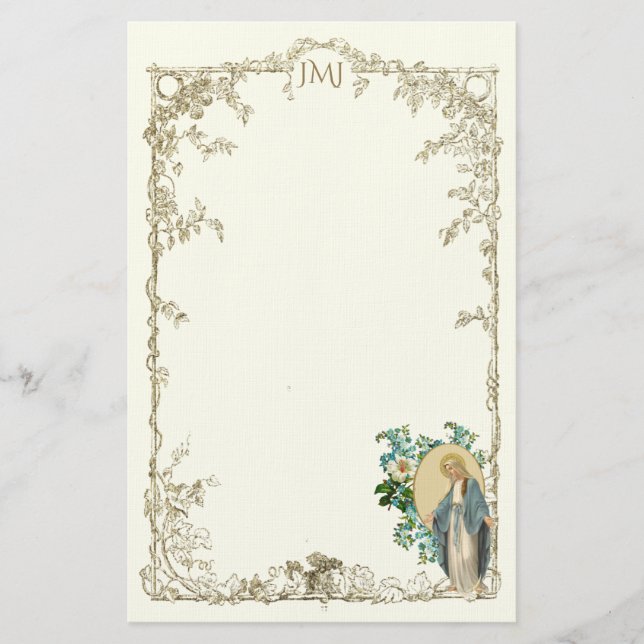 Vintage Jungfrau Mary Religious Katholic Briefpapier (Vorderseite)