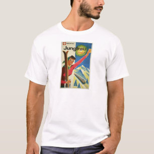 Vintage Jungfrau Schweiz Skifahren T-Shirt
