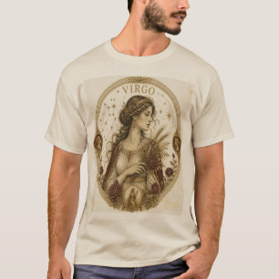 Vintage-Jungfrau-Zodiak-Jungfrau-Kunst T-Shirt