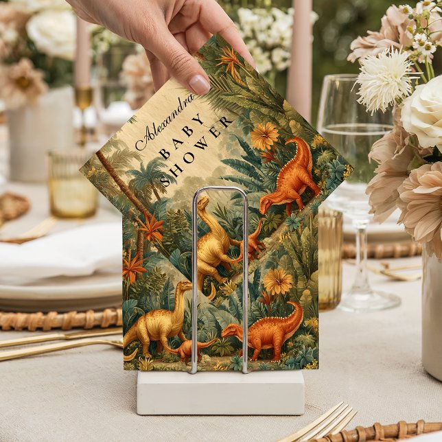 Vintage Jungle Dinosaur Baby Shower Serviette (Von Creator hochgeladen)