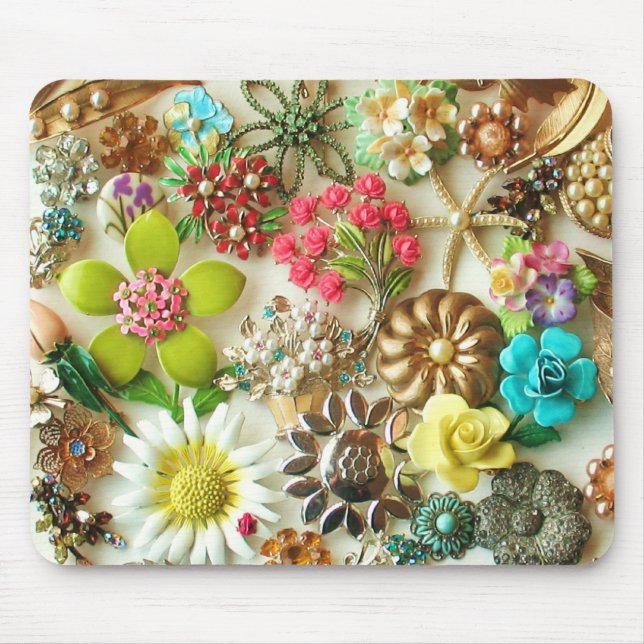 Vintage Juwelen BlumenMousepad Mousepad (Vorne)