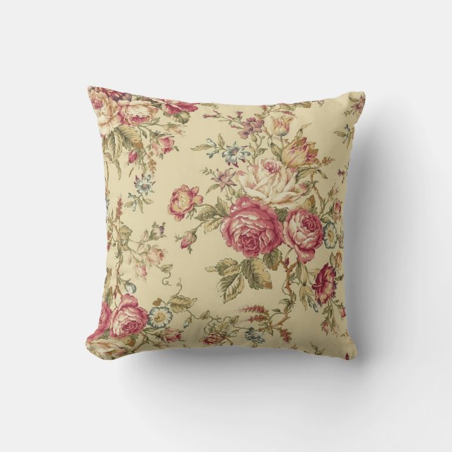 Vintage Kabinengestaltung für Rose Kissen (Vorderseite)