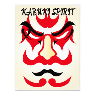 Vintage Kabuki Ästhetik Funny Japanisch Custom Fotodruck