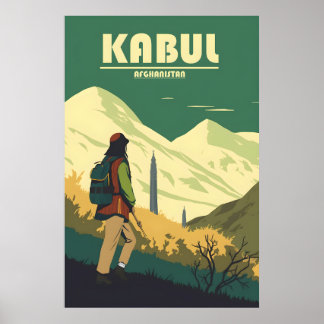Vintage Kabul, Afghanistan Reiseplakat Poster