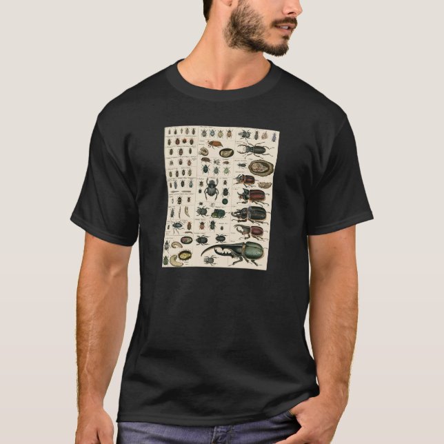 Vintage Käfer-Illustration T-Shirt (Vorderseite)
