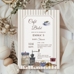 Vintage-Kaffee-Baby-Shower-Einladung Einladung