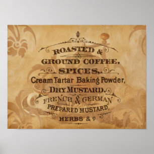 Vintage-Kaffee-Kaffeekunst Poster