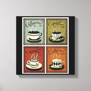 Vintage-Kaffee-Kunst-Druck Leinwanddruck