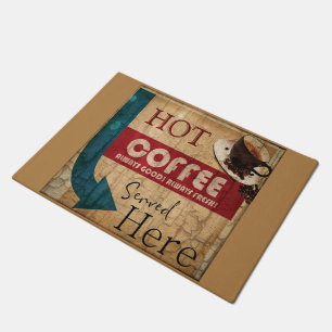 Vintage-Kaffee-Leuchtreklame Fußmatte