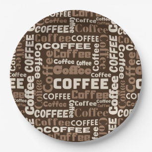 Vintage-Kaffee-Typografie-Muster (1) Pappteller