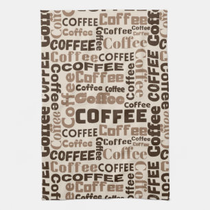 Vintage-Kaffee-Typografie-Muster (2) Geschirrtuch