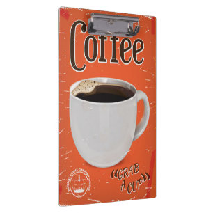 Vintage-Kaffee-Werbeplakat Klemmbrett