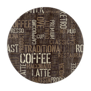 Vintage Kaffeeerlebnis Nahtloses Muster Schneidebrett