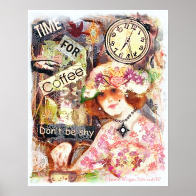 Vintage Kaffeemaschine Poster (Vorne)