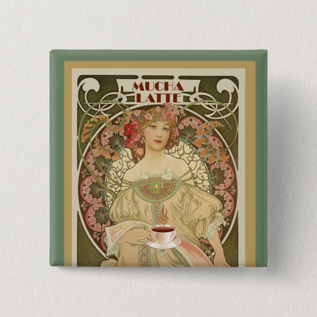 Vintage-Kaffeeplakat Button (Vorderseite)