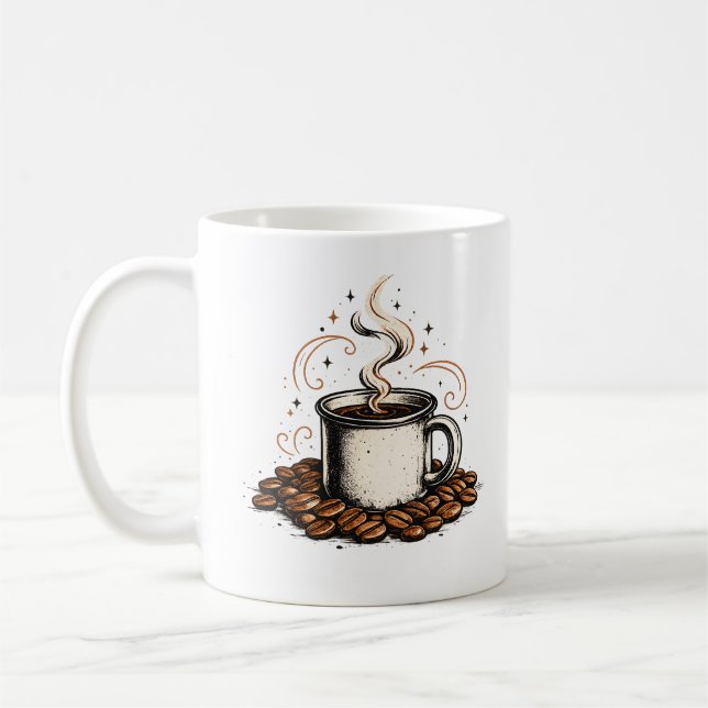 Vintage-Kaffeestation-Abzeichen | Rustikaler Kaffe Kaffeetasse (Links)