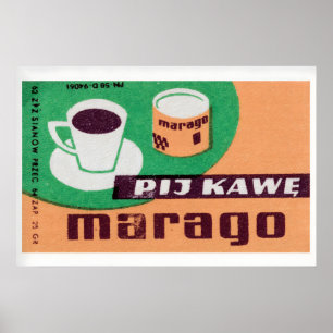 Vintage-Kaffeestreichholzschachtel-Druck - Japanis Poster