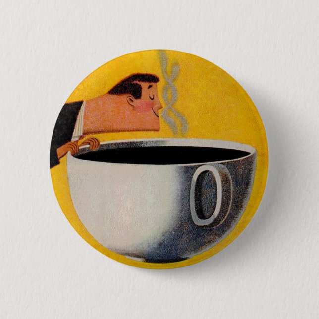 Vintage Kaffeewerbung Button (Vorderseite)