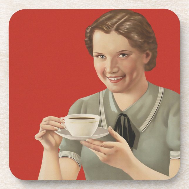 Vintage Kaffeewerbung Getränkeuntersetzer (Vorderseite)