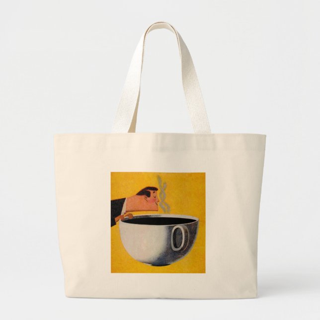 Vintage Kaffeewerbung Jumbo Stoffbeutel (Vorne)