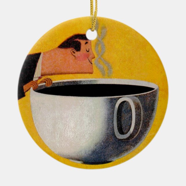 Vintage Kaffeewerbung Keramikornament (Vorne)