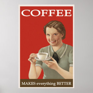 Vintage Kaffeewerbung Poster
