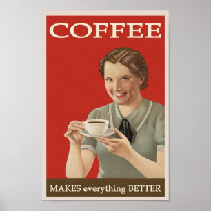 Vintage Kaffeewerbung Poster