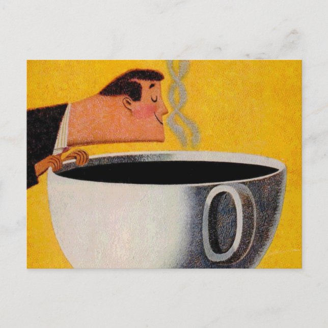Vintage Kaffeewerbung Postkarte (Vorderseite)