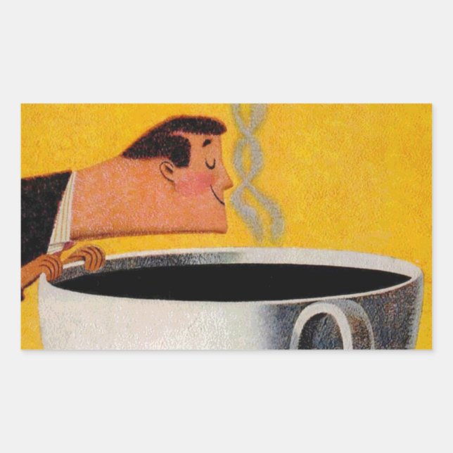 Vintage Kaffeewerbung Rechteckiger Aufkleber (Vorderseite)