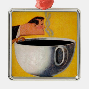 Vintage Kaffeewerbung Silbernes Ornament