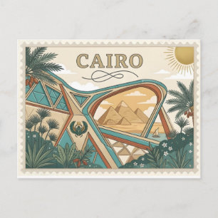 Vintage-Kairo-Ägypten-Reiseposter-Kunst Postkarte