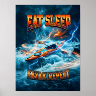 Vintage-Kajak-Outlaw-Stil Poster