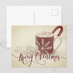 Vintage-Kakao Frohe Weihnachten Postkarte