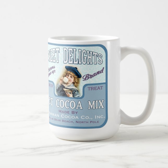 Vintage-Kakaoschokoladen-Etikett-Kaffee- oder Teet Kaffeetasse (Rechts)